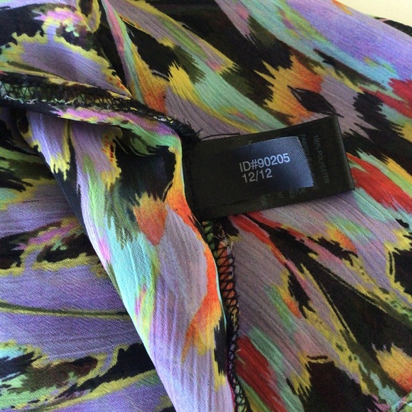 EXPRESS MULTI COLORED BLOUSE TOP XS - Picture 8 of 11